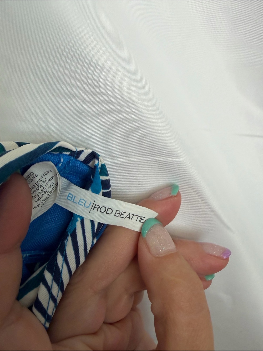 Bleu Rod Beattie Blue & White Leaf-Print Support Bikini Top and swim bottoms - Picture 12 of 15